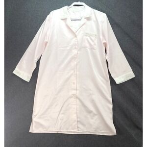 Kay Anna Brushed Back Satin Embroidered Nightgown Sleepwear Lounge Size‎ M Pink